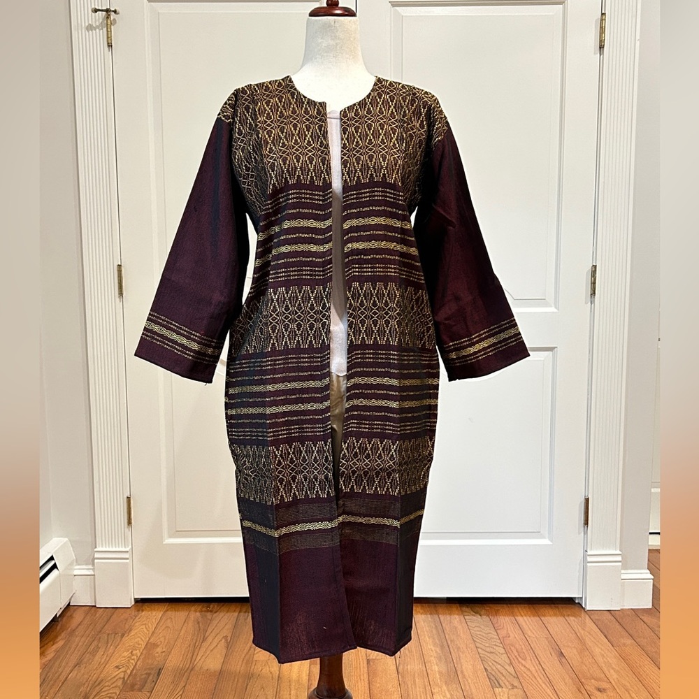 Hand loom vintage long blazer made in Oaxaca mex.